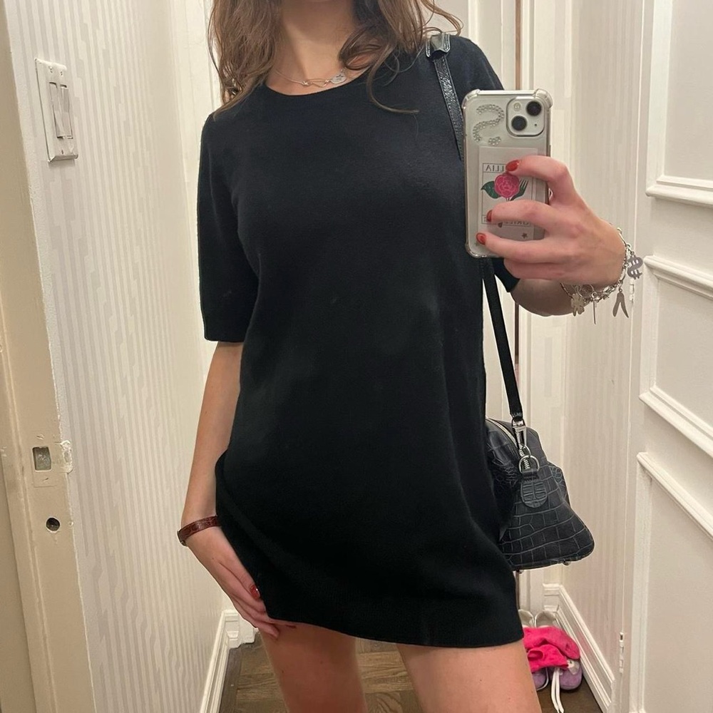 No21 black knit short sleeve sweater dress